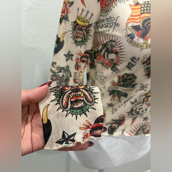 Ed Hardy Multicolor Tattoo Graphic Long Sleeve Tee - Picture 4 of 9